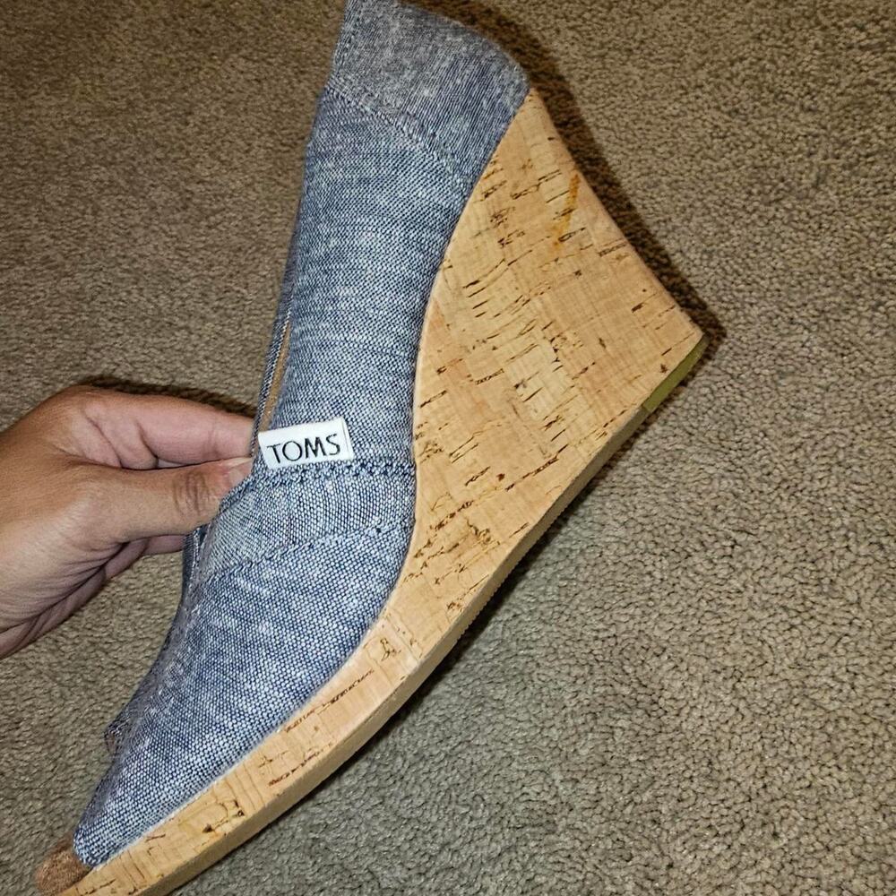 Blue denim wedge toms wedge - Picture 4 of 6